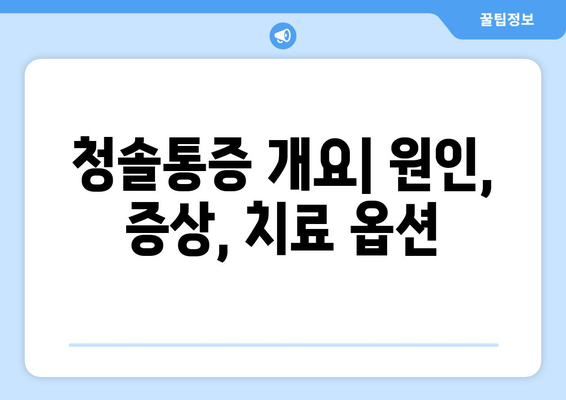 청솔통증 개요| 원인, 증상, 치료 옵션