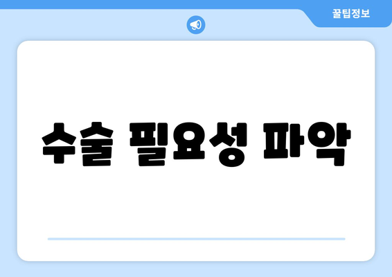 수술 필요성 파악