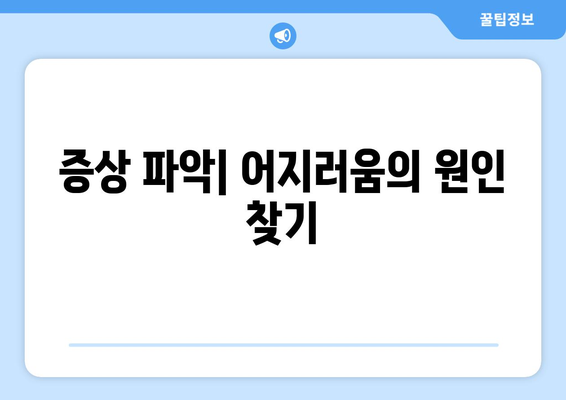 증상 파악| 어지러움의 원인 찾기