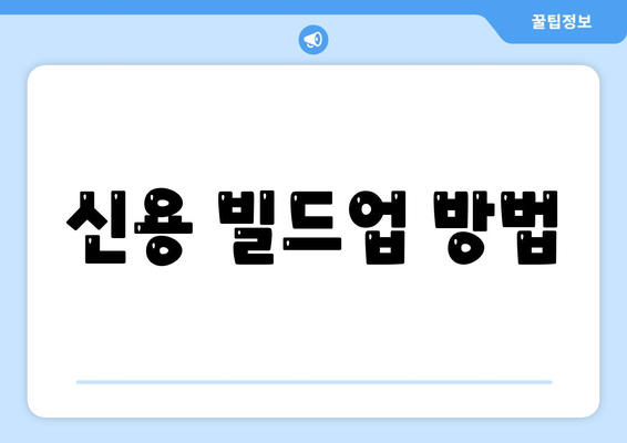 신용 빌드업 방법