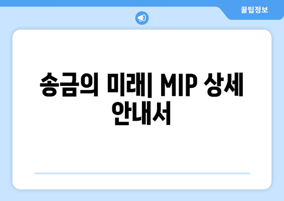 송금의 미래| MIP 상세 안내서