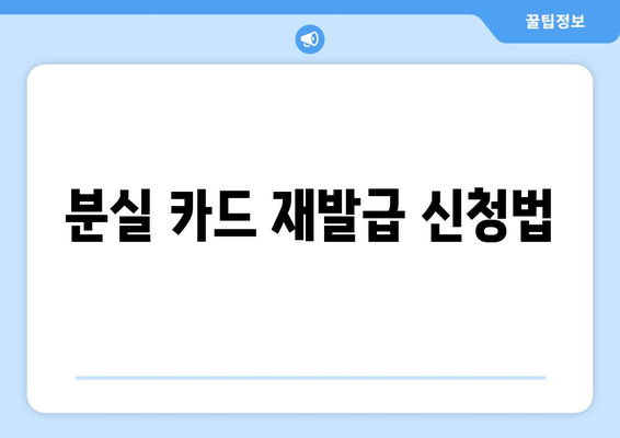 분실 카드 재발급 신청법