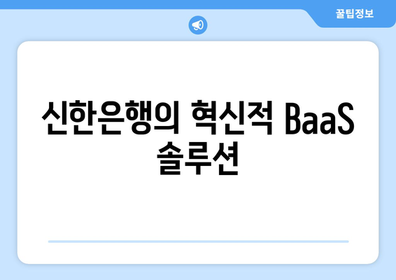신한은행의 혁신적 BaaS 솔루션
