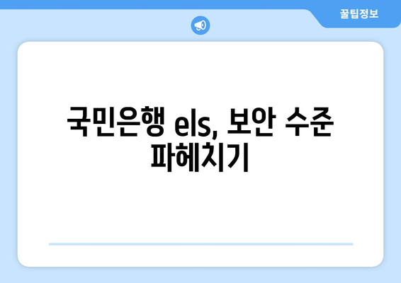 국민은행 els, 보안 수준 파헤치기