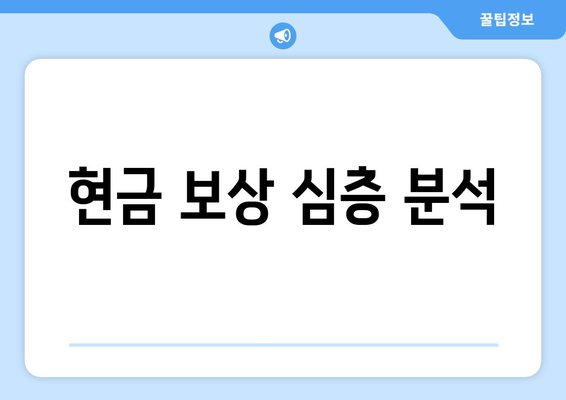 현금 보상 심층 분석