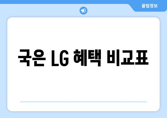 국은 LG 혜택 비교표