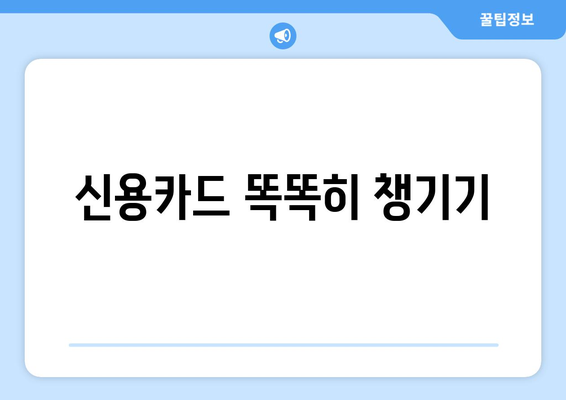 신용카드 똑똑히 챙기기