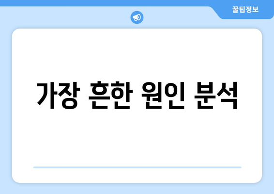 가장 흔한 원인 분석
