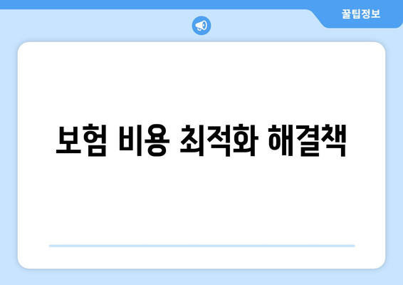 보험 비용 최적화 해결책