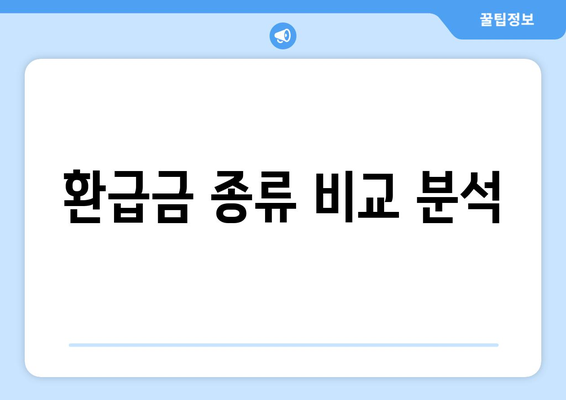 환급금 종류 비교 분석