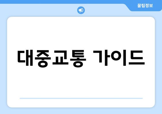 대중교통 가이드