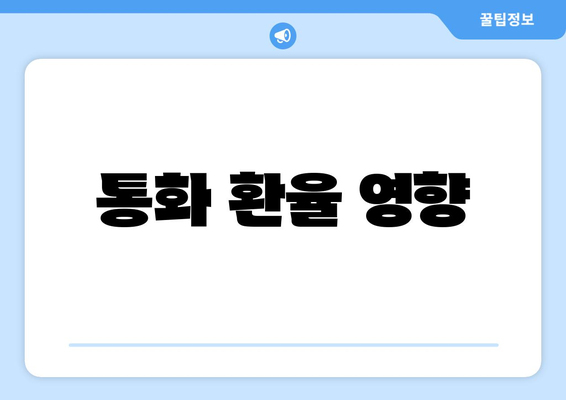 통화 환율 영향