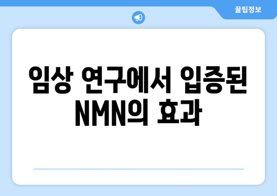 임상 연구에서 입증된 NMN의 효과