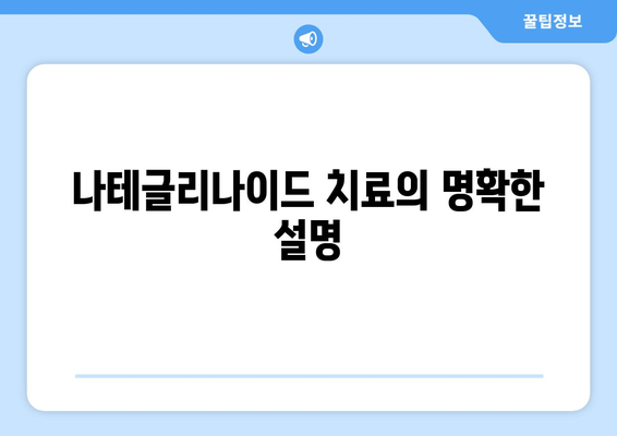 나테글리나이드 치료의 명확한 설명