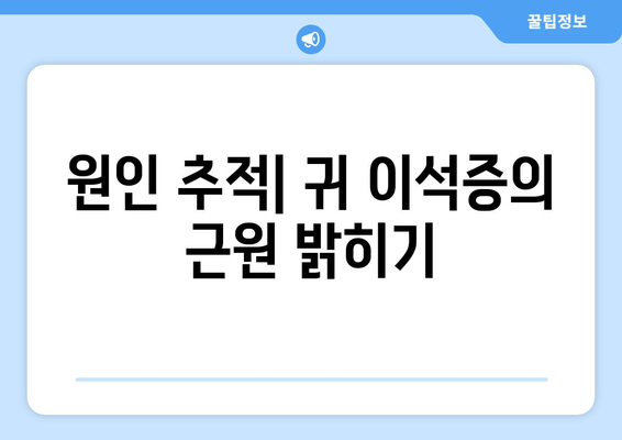 원인 추적| 귀 이석증의 근원 밝히기