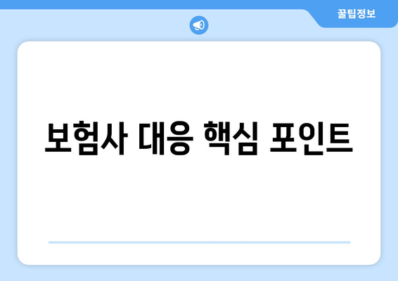 보험사 대응 핵심 포인트