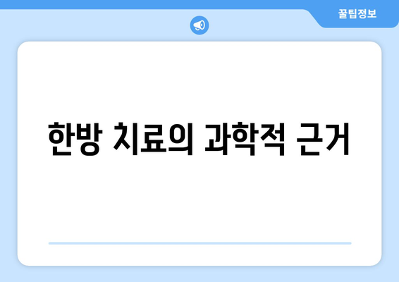 한방 치료의 과학적 근거