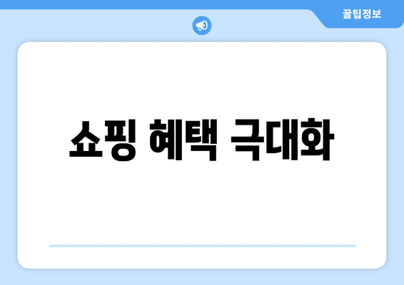 쇼핑 혜택 극대화