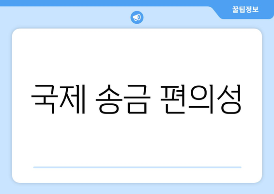 국제 송금 편의성