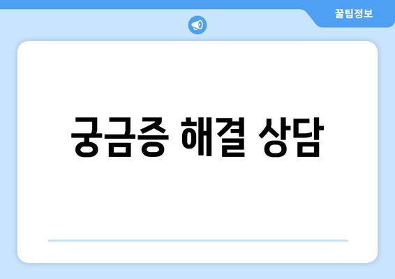 궁금증 해결 상담