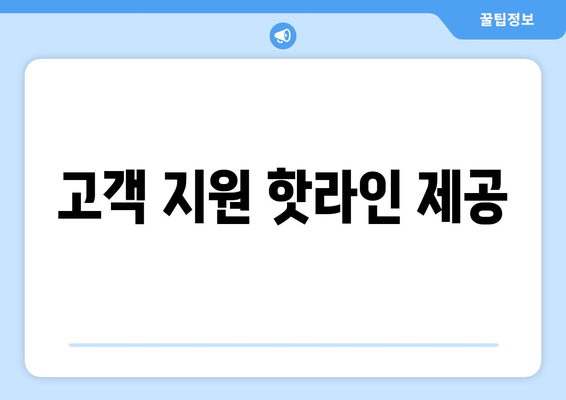 고객 지원 핫라인 제공