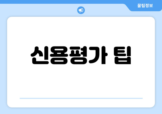 신용평가 팁