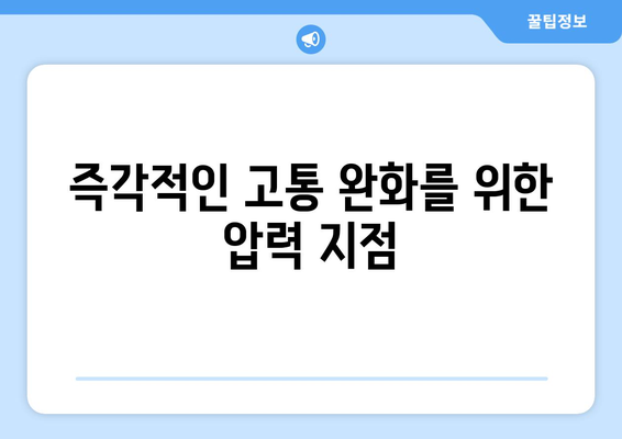 즉각적인 고통 완화를 위한 압력 지점