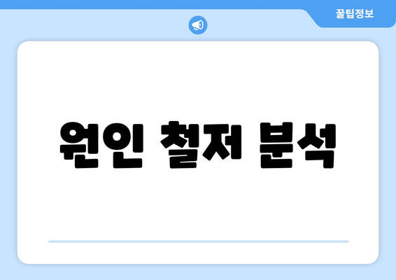 원인 철저 분석