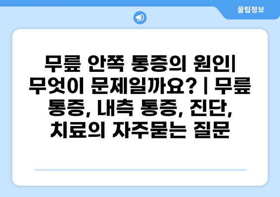 무릎 안쪽 통증의 원인| 무엇이 문제일까요? | 무릎 통증, 내측 통증, 진단, 치료