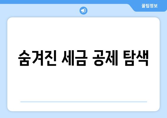 숨겨진 세금 공제 탐색