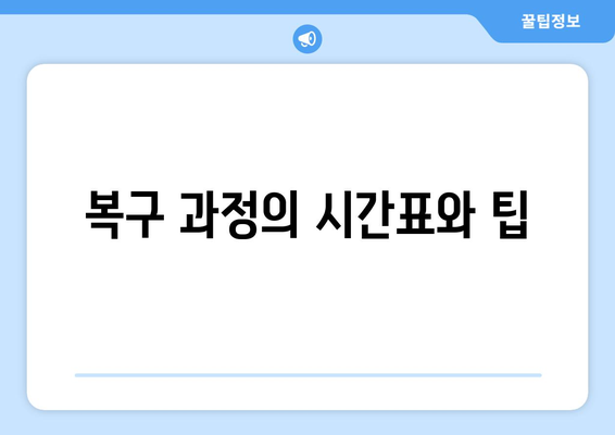 복구 과정의 시간표와 팁