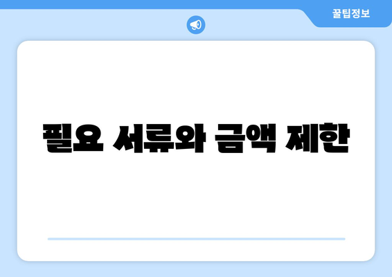 필요 서류와 금액 제한