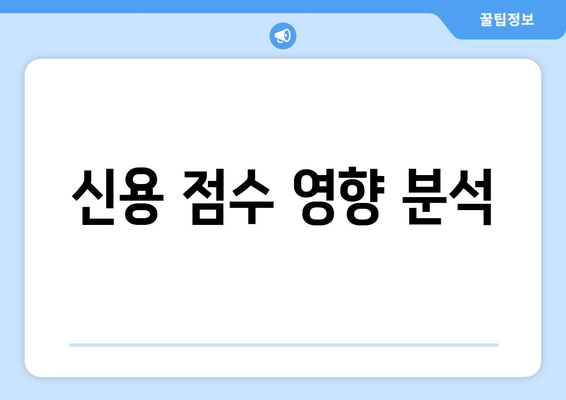 신용 점수 영향 분석