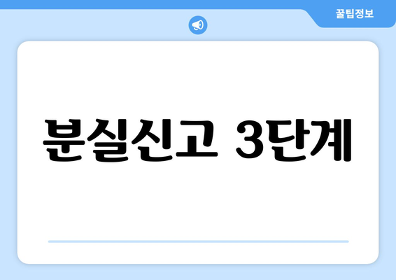 분실신고 3단계