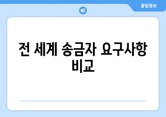 전 세계 송금자 요구사항 비교