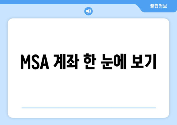 MSA 계좌 한 눈에 보기