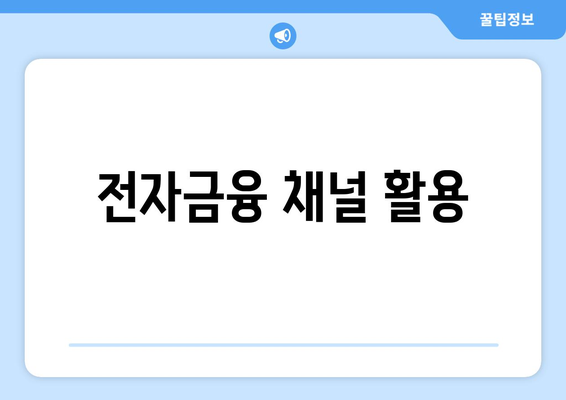 전자금융 채널 활용