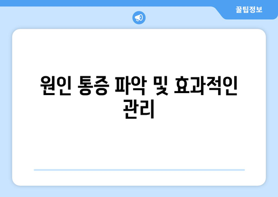 원인 통증 파악 및 효과적인 관리