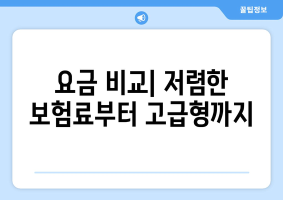 요금 비교| 저렴한 보험료부터 고급형까지