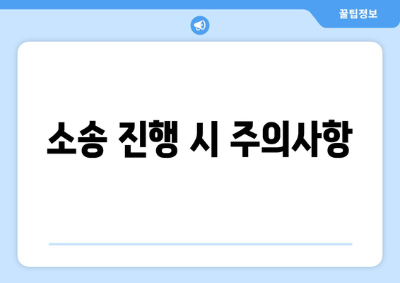 소송 진행 시 주의사항