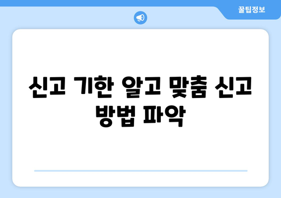 신고 기한 알고 맞춤 신고 방법 파악
