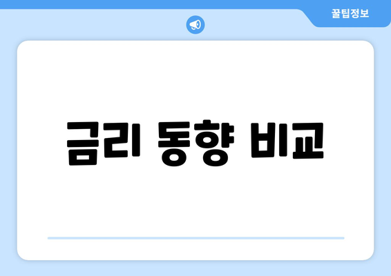 금리 동향 비교