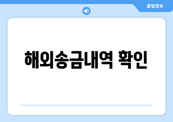 해외송금내역 확인