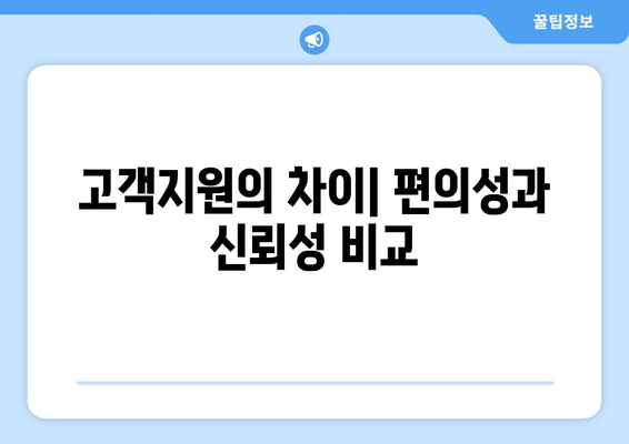 고객지원의 차이| 편의성과 신뢰성 비교