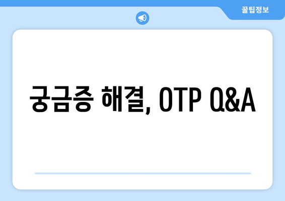 궁금증 해결, OTP Q&A