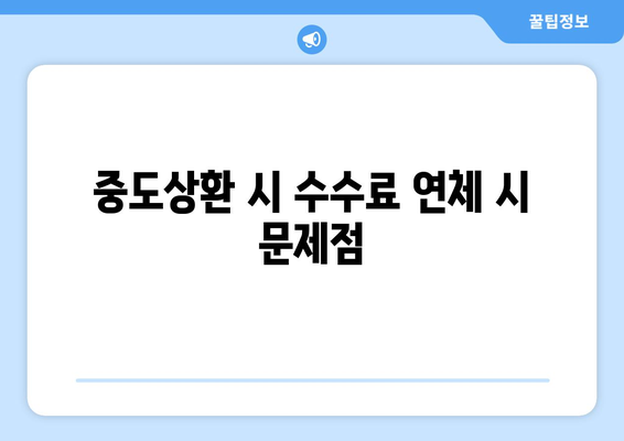 중도상환 시 수수료 연체 시 문제점