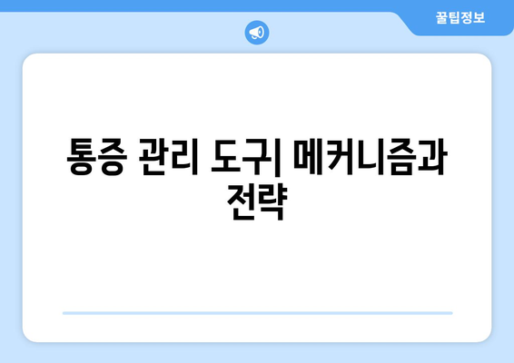 통증 관리 도구| 메커니즘과 전략