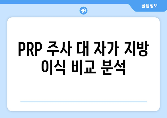 PRP 주사 대 자가 지방 이식 비교 분석