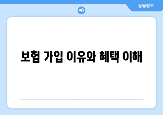 보험 가입 이유와 혜택 이해