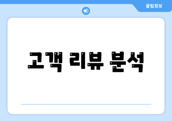 고객 리뷰 분석